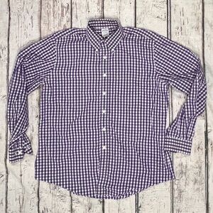 Brooks Brothers Button Down Purple Dress Shirt Long Sleeve